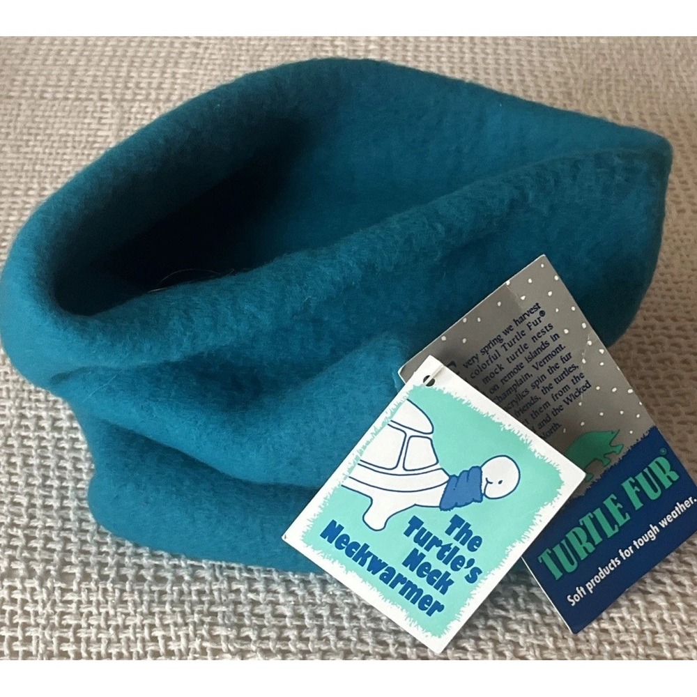 Vintage Turtle Fur Original Double Fleece Neckwarmer Gaiter Teal NWT Retro 1991